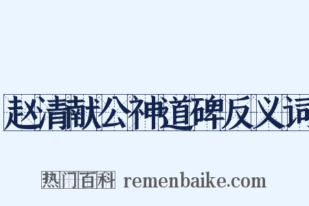 赵清献公神道碑反义词是什么意思的图片